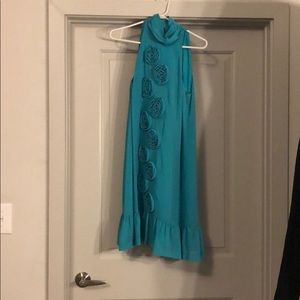 Teal, flower dress